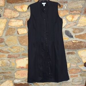 Charter Club 100% Linen Black Sleeveless Midi Dress